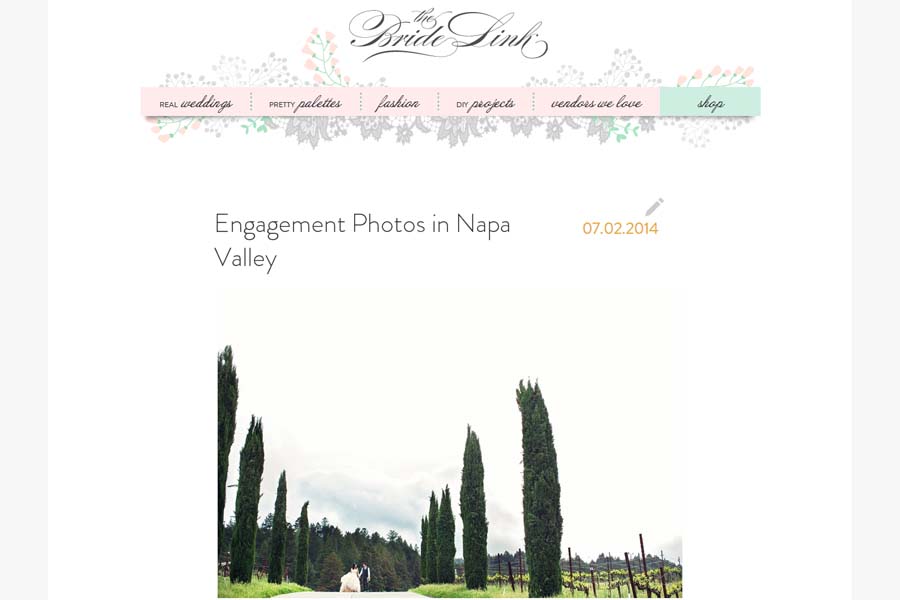 Tammy + Dickson Napa Valley engagement session on The Bride Link