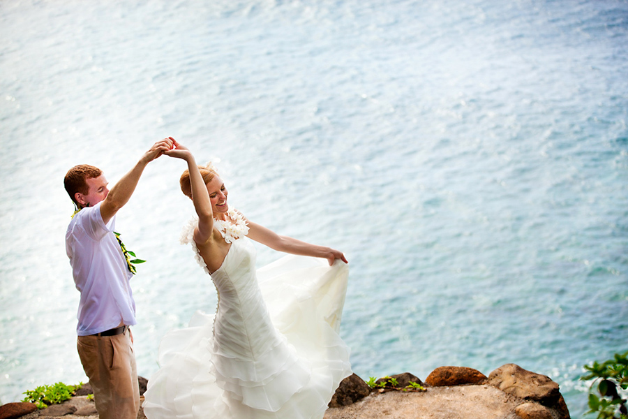 Dancing by the ocean :: Hawaii Wedding Photography by infusedstudios.ca